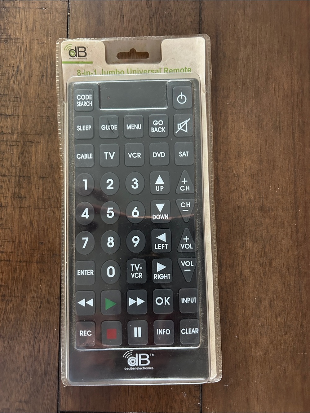 dB 8-in-1 Jumbo Universal Remote - Black